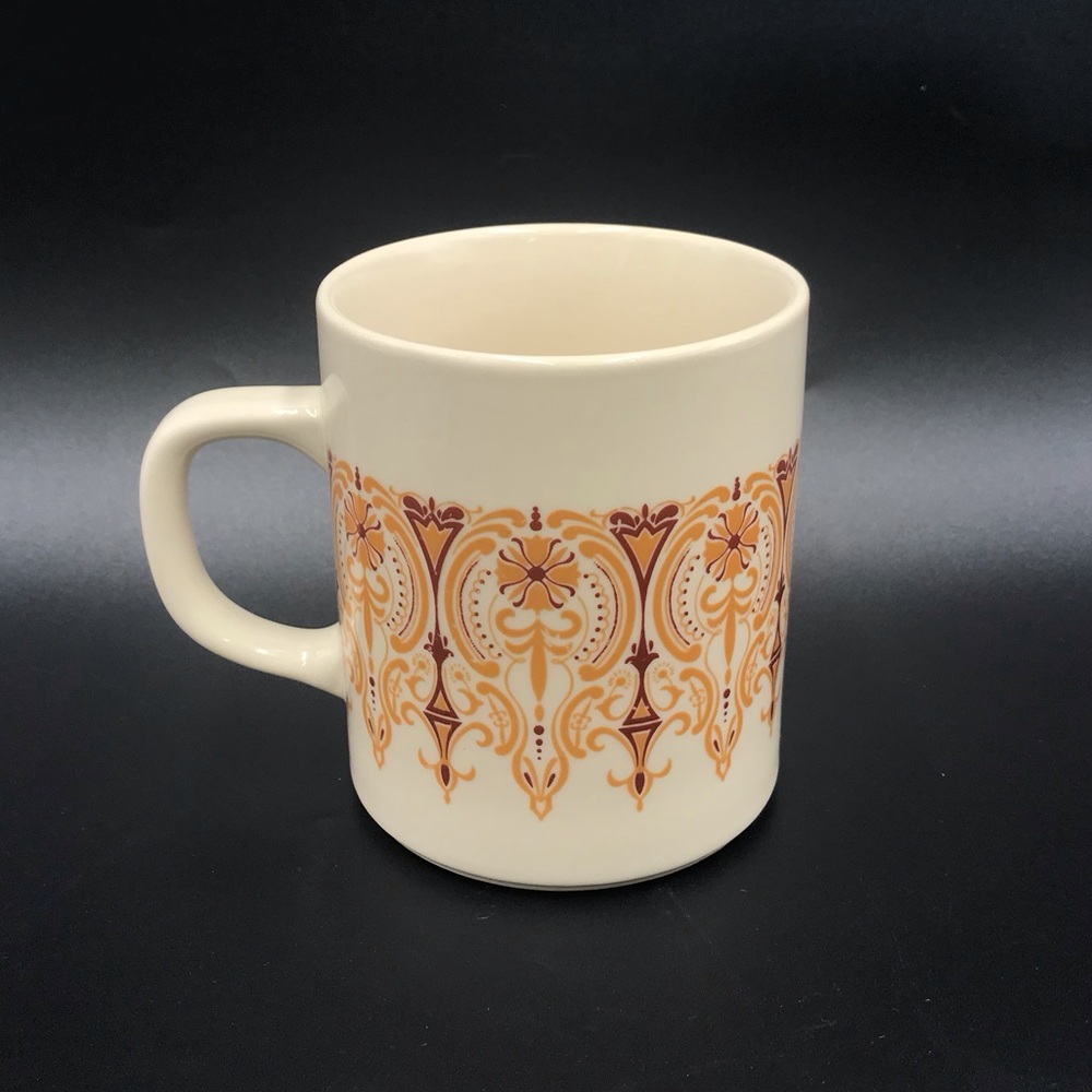 Vintage 70’s Marco Polo Fine‎ China Coffee Tea Mug MCM Beige Gold Brown Boho